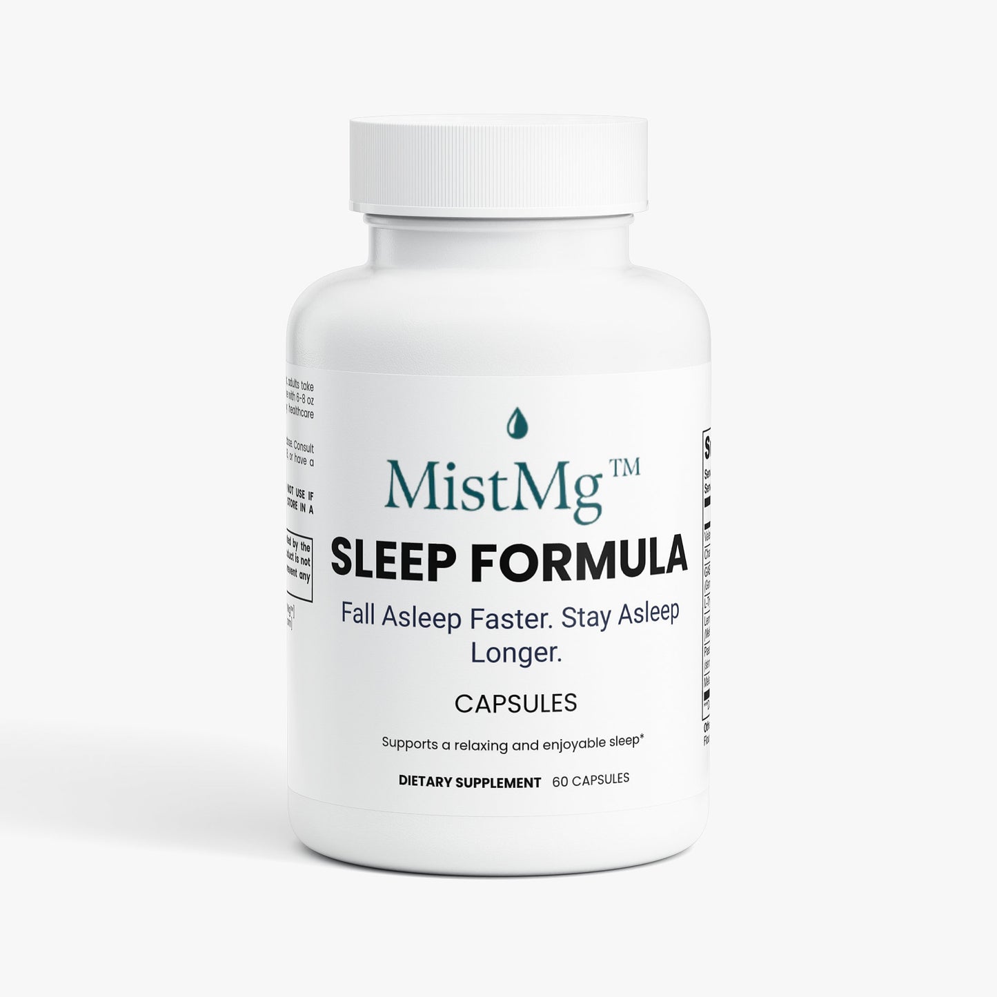MistMg™ Sleep Formula | Melatonin + Herbal Blend | Fall Asleep Faster | 60 Capsules